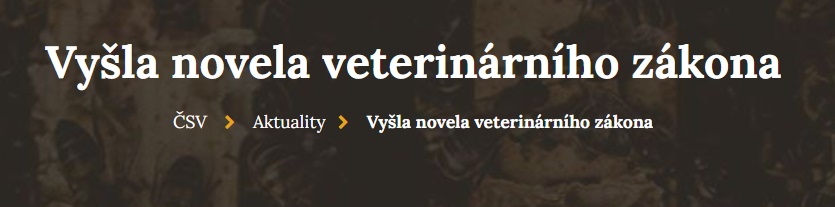 Upozornění na změnu veterinárního zákona